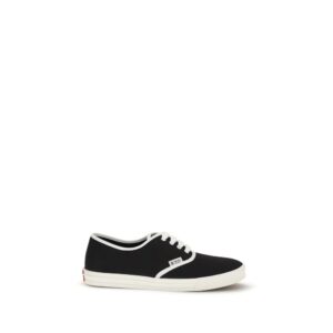 Elegant Black Low Top Drill Sneakers designed by Prada