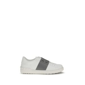 Chic White Leather Low Top Sneakers by Valentino Garavani
