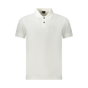 Bianco Cotton Men Polo designed by Hugo Boss