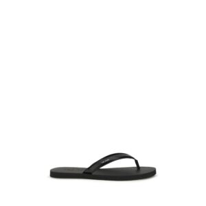 Opulent Black Leather Flip-Flop Sandals designed by Prada