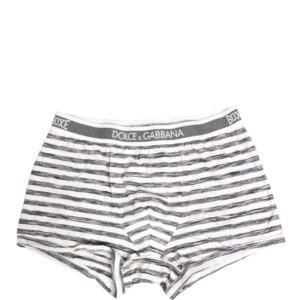 Gray White Stripes Boxer Underwear designed by Dolce&Gabbana