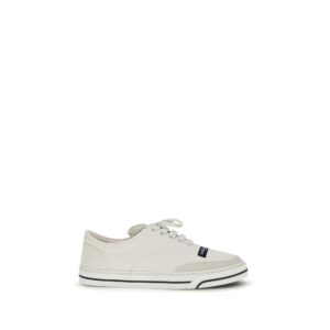 Chic White Linen Low Top Sneakers designed by Dolce&Gabbana