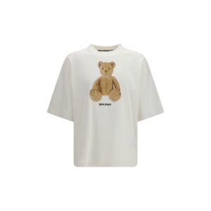 Trendy White Soft Cotton Bear T-Shirt designed by Palm Angels