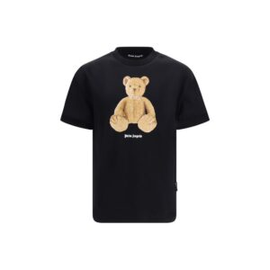 Artistic Black Cotton Bear Print T-Shirt designed by Palm Angels