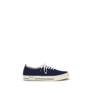 Stylish Blue Cotton Low Top Sneakers designed by Barbour