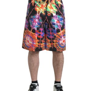Multicolor Printed Cotton Bermuda Shorts by Dolce&Gabbana