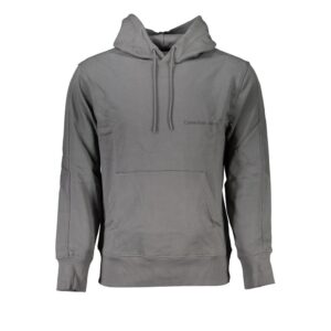 Elegant Gray Hooded Sweatshirt designed by Calvin Klein