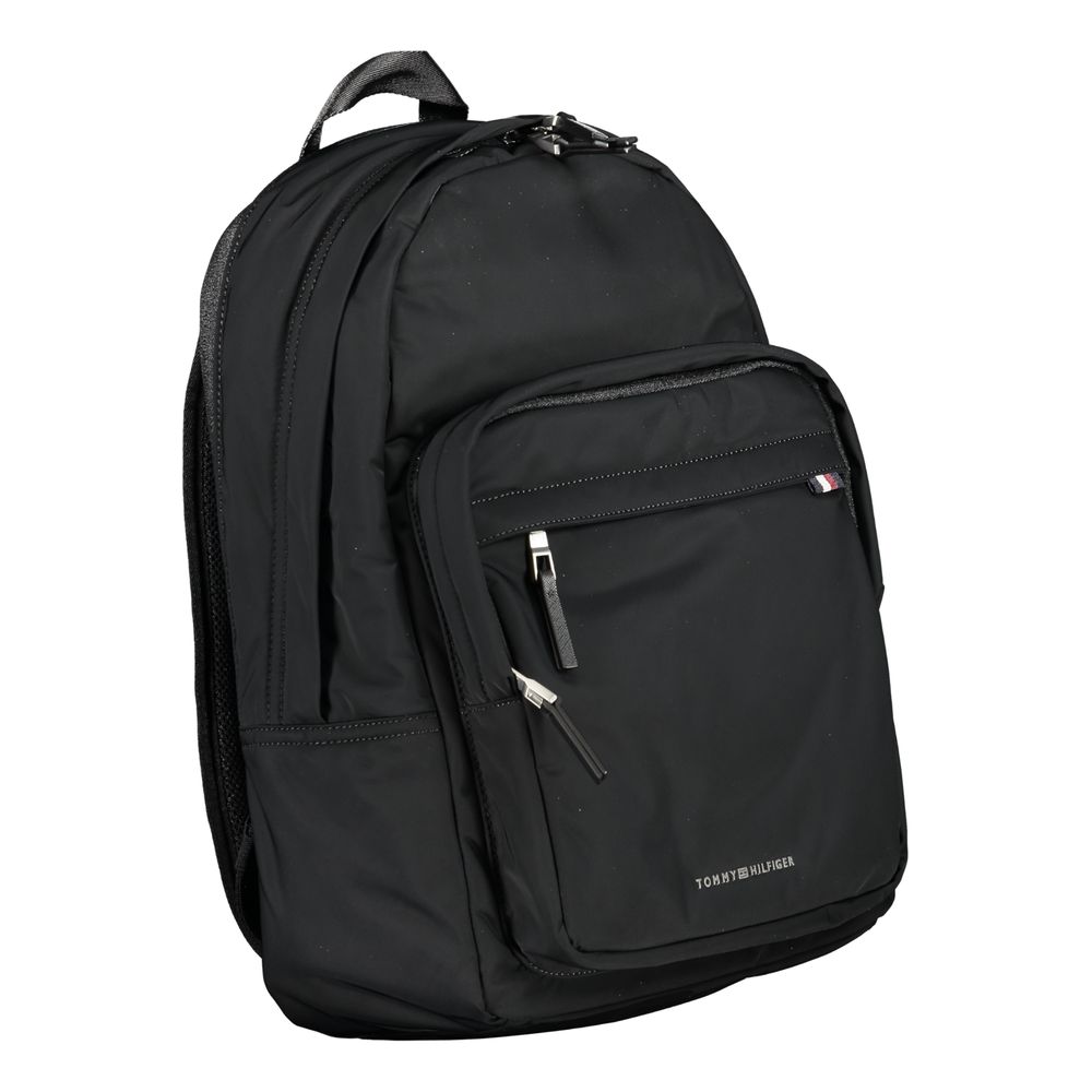 Black Polyester Men Backpack - Image 3