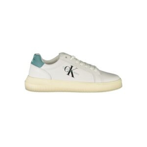 Trendy White Leather Mens Sneaker designed by Calvin Klein