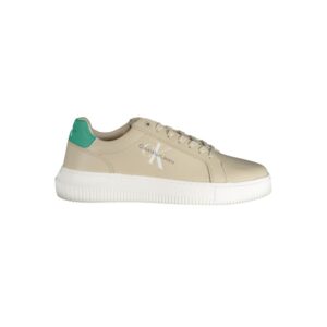 Classic Beige Leather Mens Sneaker designed by Calvin Klein