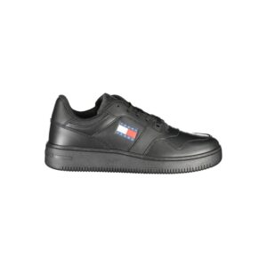 Casual Black Leather Mens Sneaker designed by Tommy Hilfiger