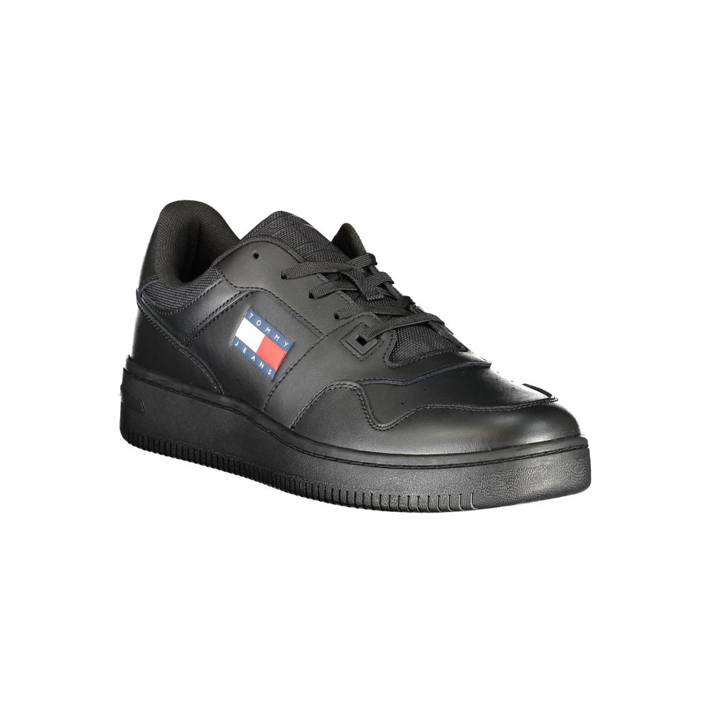 Black Leather Men's Sneaker - Image 2