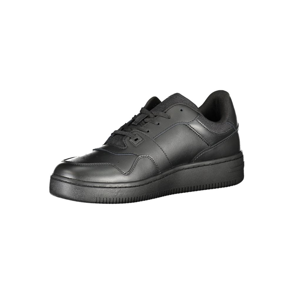 Black Leather Men's Sneaker - Image 3