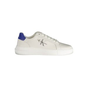 Trendy White Leather Men Sneaker designed by Calvin Klein