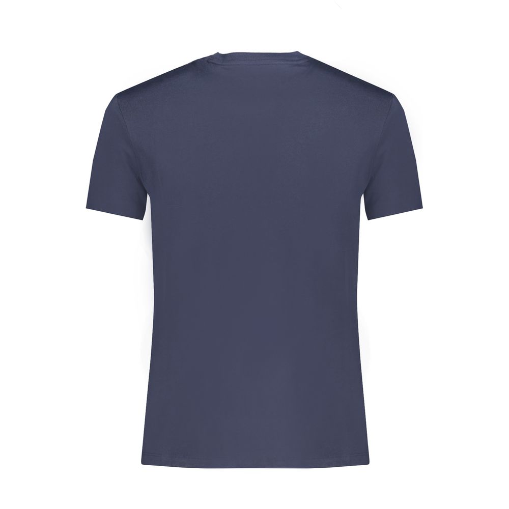 Blue Cotton Men's Slim-Fit T-Shirt - Image 2
