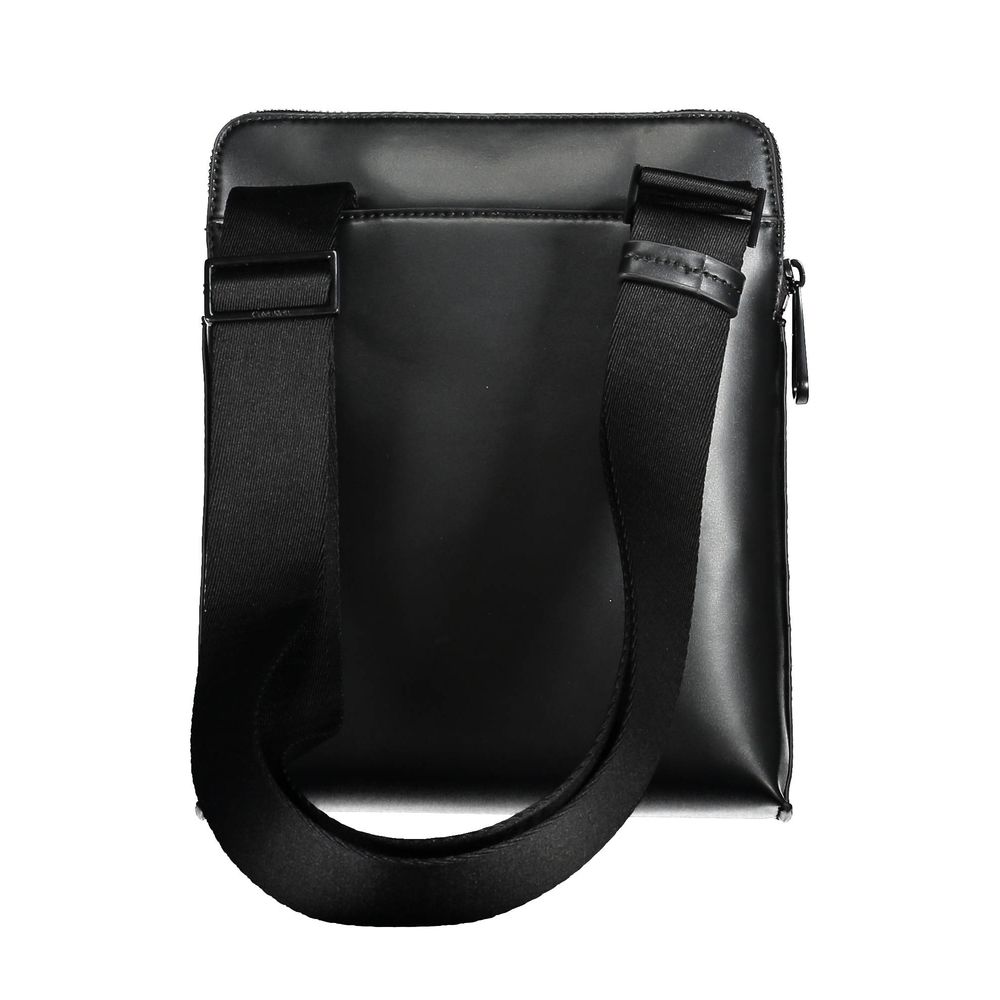 Black Polyurethane Men's Shoulder Bag - Image 2
