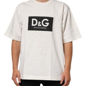 White Logo Print Cotton Men T-Shirt designed by Dolce&Gabbana
