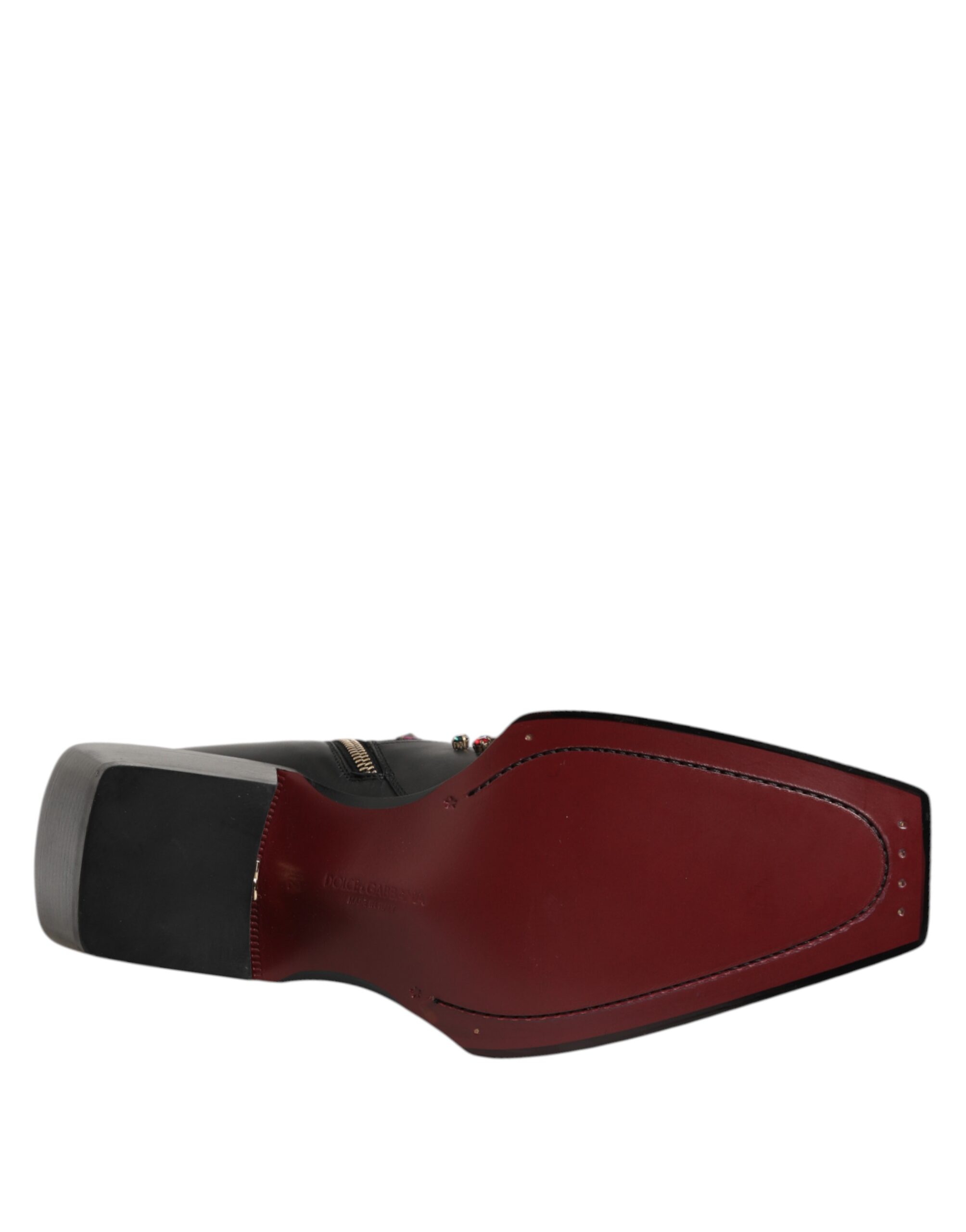 Black Crystal Embellished Men Short Boots Shoes - Image 8