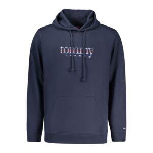 Blue Cotton Men Hoodie