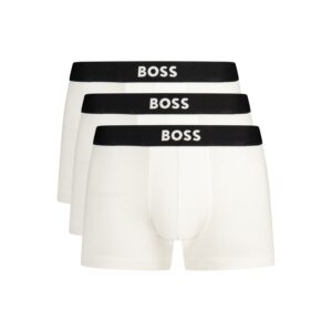 White Cotton 3-Pack Boxers Underwear designed by Hugo Boss
