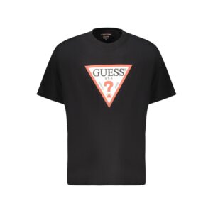 Trendy Black Organic Cotton Men T-Shirt designed by Guess