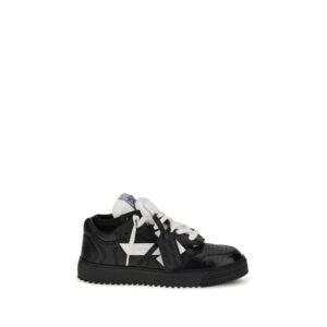 Stylish Black Leather Bos Athletic Sneakers designed by Off-White