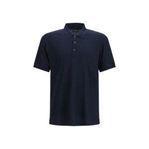 Blue Viscose Polo Shirt
