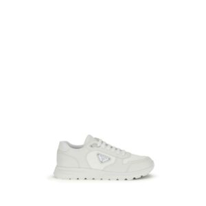 White Recycled Polyamide Athletic Sneakers