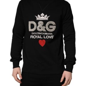 Black Embellished Cotton Sweatshirt Sweater