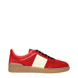 Red Leather Low Top Sneakers designed by Valentino Garavani
