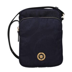 Elegant Blue Fabric Crossbody Bag designed by Versace