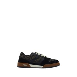 Elegant Leather Low Top Match Sneakers designed by Fendi