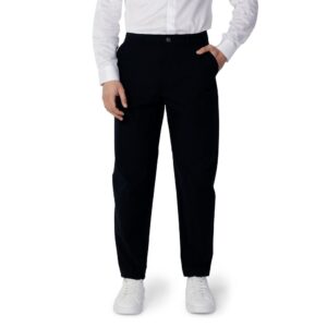 Blue Cotton Casual Pants