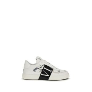 Stylish White Leather Low Top Sneakers by Valentino Garavani