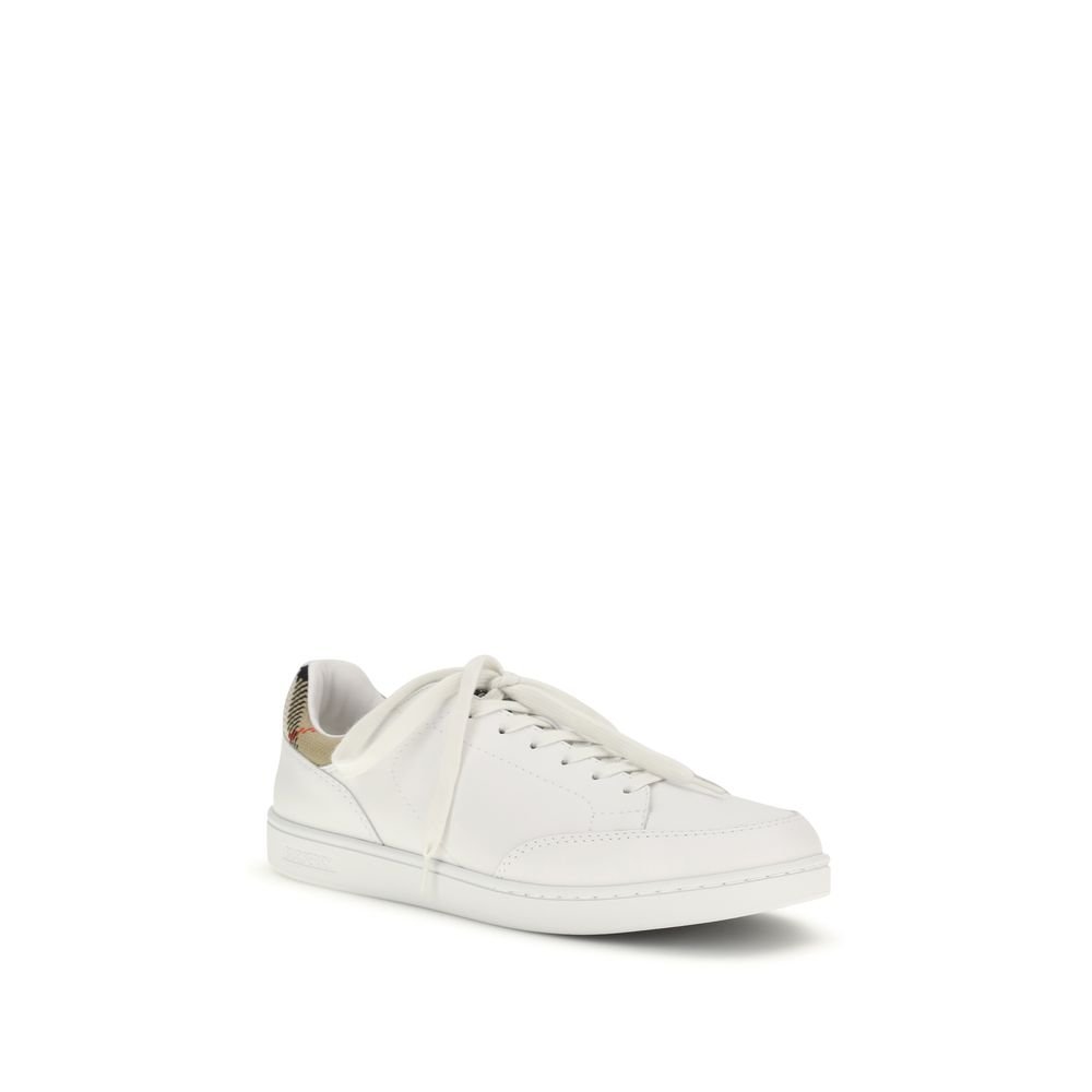 Stylish White Leather Low Top Sneakers designed by Burberry - Image 2