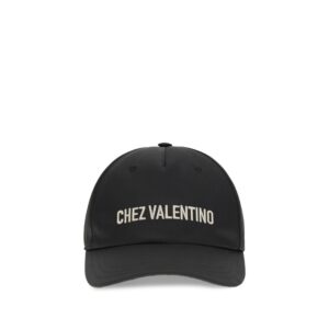Black Cotton Baseball Cap designed by Valentino Garavani