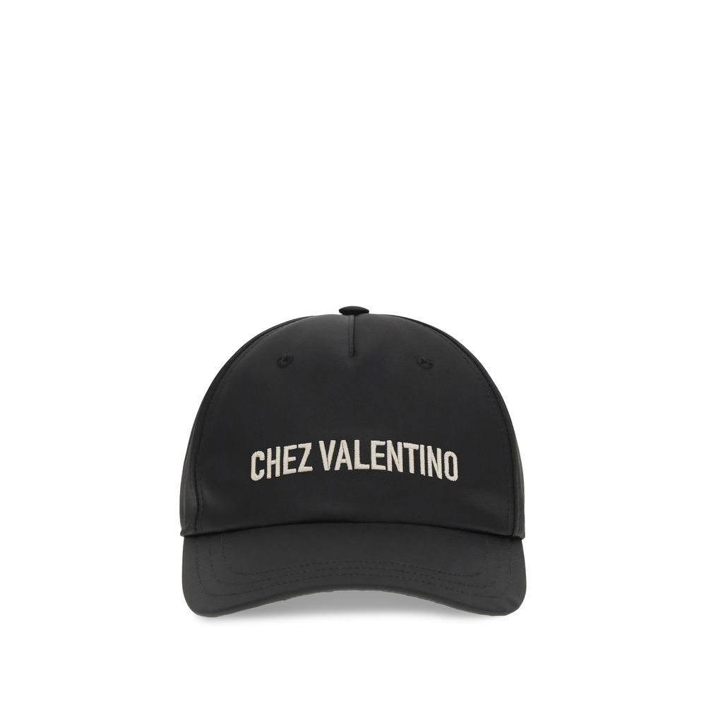 Black Cotton Baseball Cap designed by Valentino Garavani