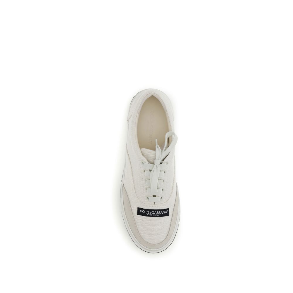 Chic White Linen Low Top Sneakers designed by Dolce&Gabbana - Image 4