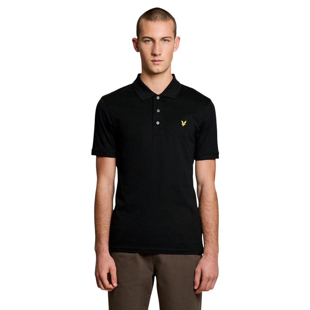 Smart Black Cotton Polo Shirt designed by Lyle&Scott