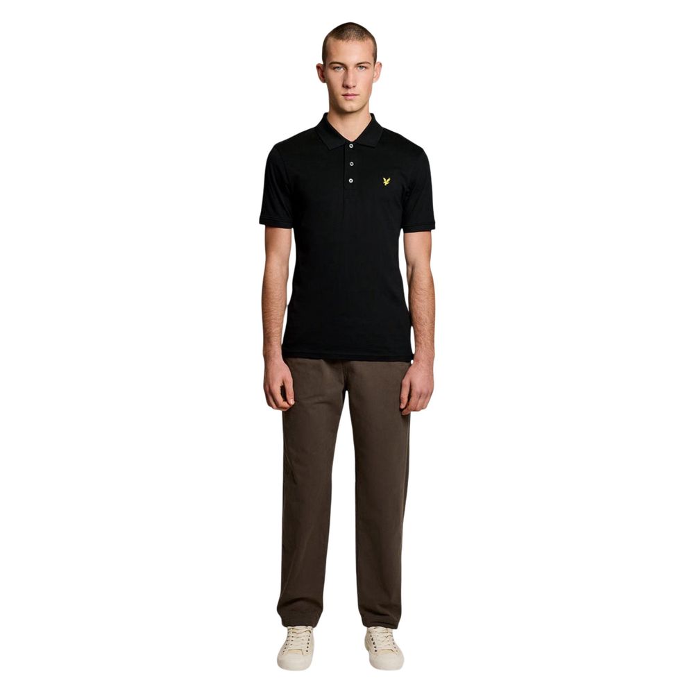 Smart Black Cotton Polo Shirt designed by Lyle&Scott - Image 2