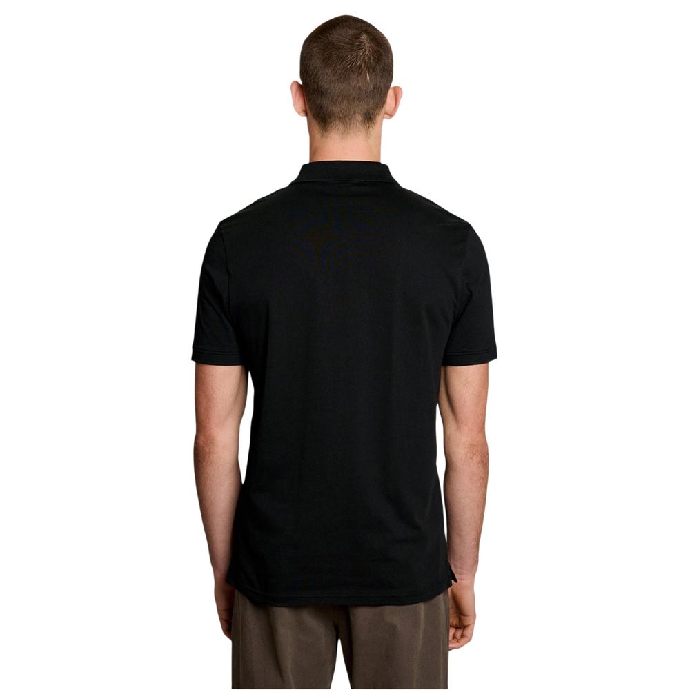 Smart Black Cotton Polo Shirt designed by Lyle&Scott - Image 4