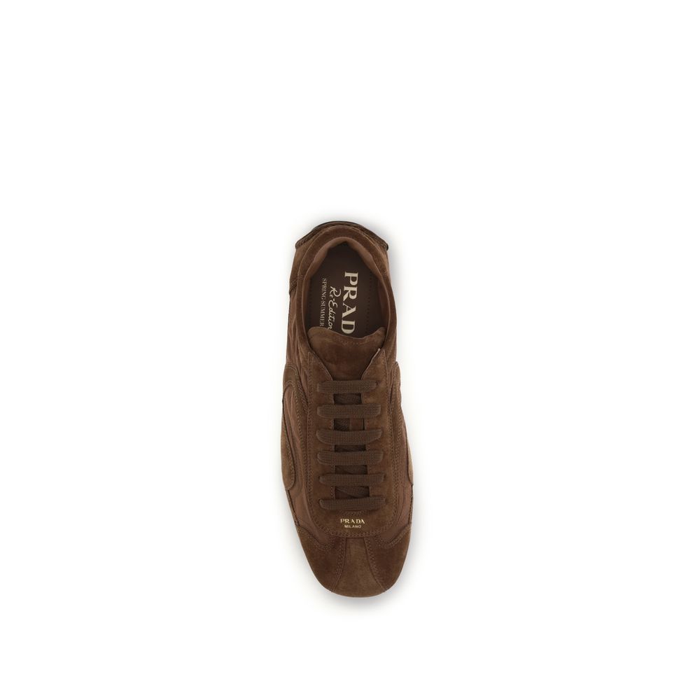 Elegant Brown Leather Low Top Sneakers designed by Prada - Image 4