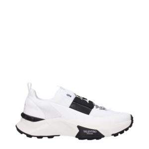 Elegant White Fabric Athletic Sneakers by Valentino Garavani
