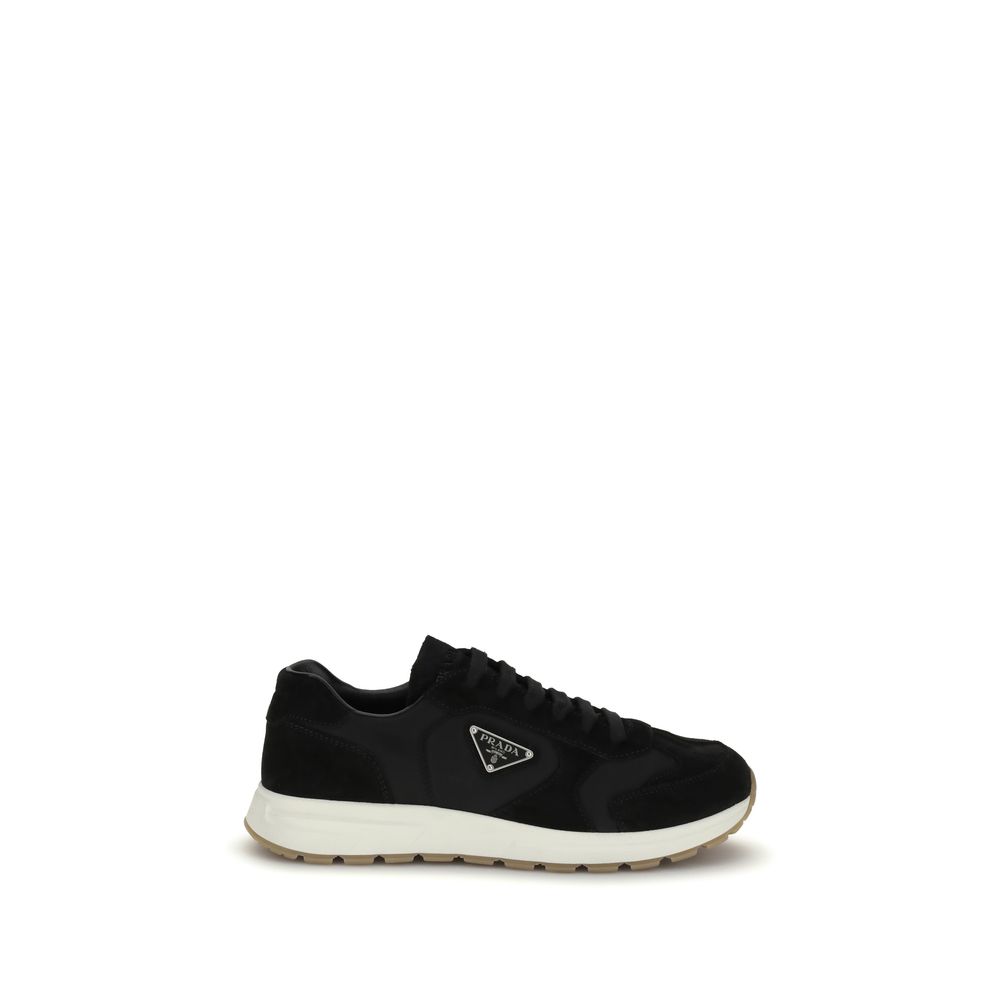 Elegant Black Low Top Athletic Sneakers designed by Prada