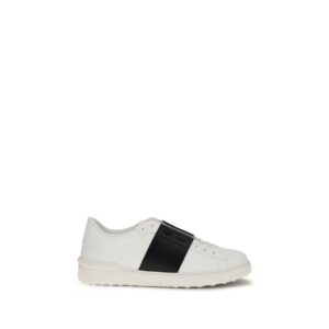 Black And White Leather Low Top Sneakers by Valentino Garavani