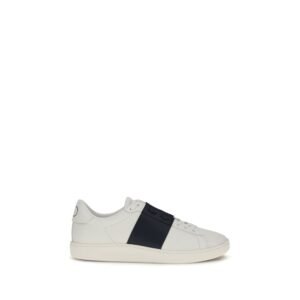 Blue Leather Low Top Sneakers designed by Valentino Garavani
