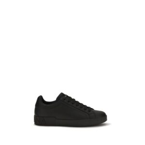 Black Leather Low Top Sneakers designed by Dolce&Gabbana