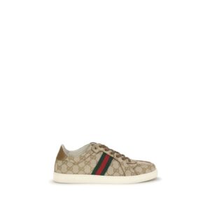 Chic Beige Fabric Athletic Sneakers designed by Gucci