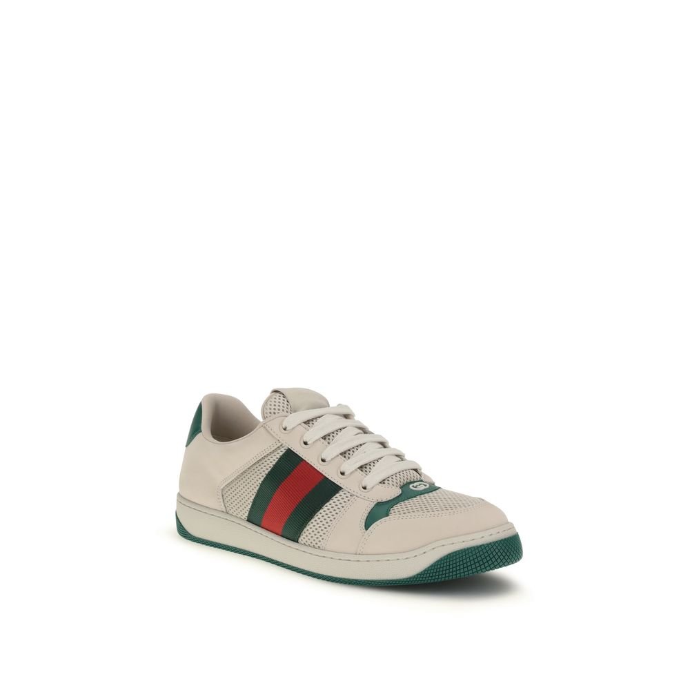 Elegant Beige Fabric Low Top Sneakers designed by Gucci - Image 2