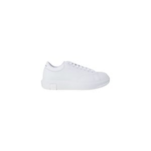 Elegant White Leather Low Top Sneakers by Armani Exchange